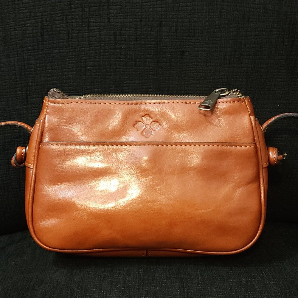 Patricia Nash Bacoli Rose Tooled Small Brown Leather Crossbody Bag - Picture 5 of 8